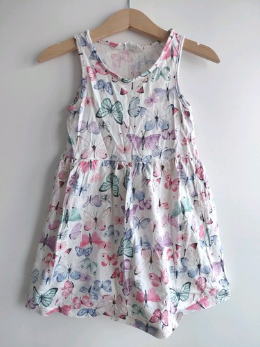 Kleid 104 weiß bunt - gr., 98/104