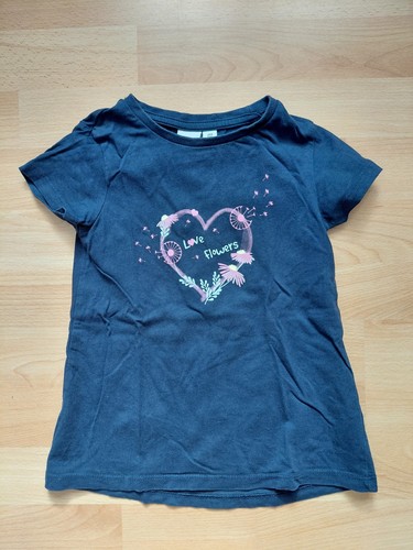 Shirt 104 blau blumen - blau,